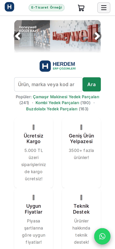 Mobil uyumlu ERPNext mağazası